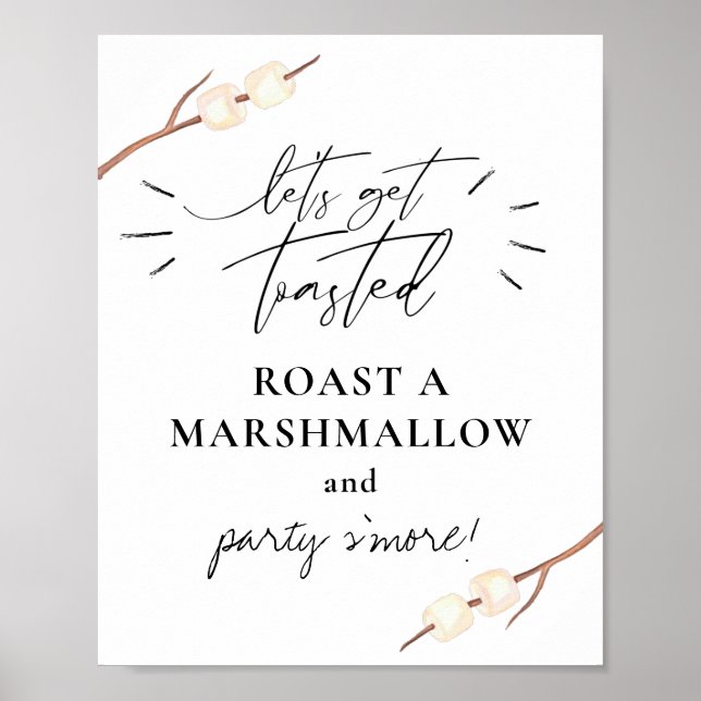 Låt Oss Bli Röstade S'more Marshmallow Poster (Framsidan)