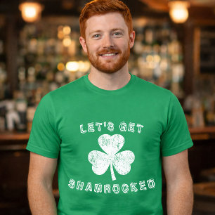 Låt oss bli Shamrocked St Patricks Day Distressed T Shirt