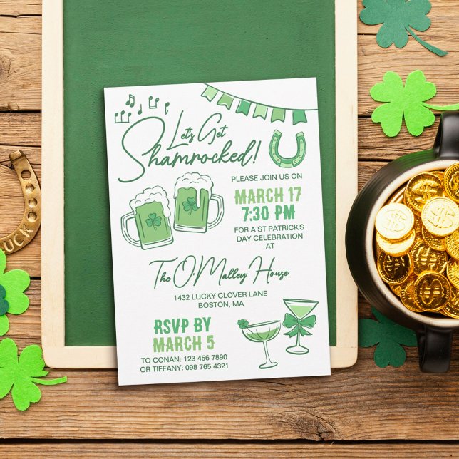 Låt oss bli Shamrocked St Patricks Day-firande Inbjudningar (Skapare uppladdad)