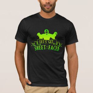 Låt oss bli Sheet Faced Green Reaper Ghost Hallowe T Shirt