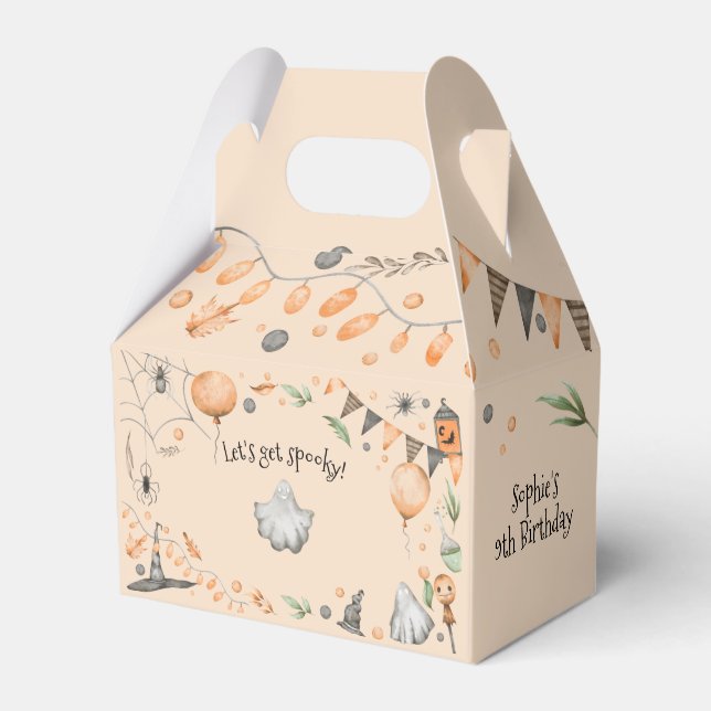 Låt oss bli skämd! Spooktacular barns födelsedag p Presentaskar (Framsidan Sidan)