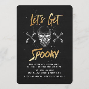 Låt Oss Bli Skräckinjagande Halloween-fest Invit Inbjudningar