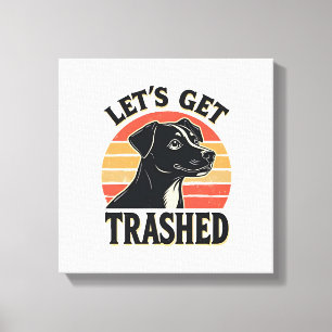 Låt Oss Bli Skräp Gamla Hund Grafik Retro Solnedgå Canvastryck