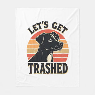 Låt Oss Bli Skräpade Vintage Hund Grafisk Retro So Fleecefilt