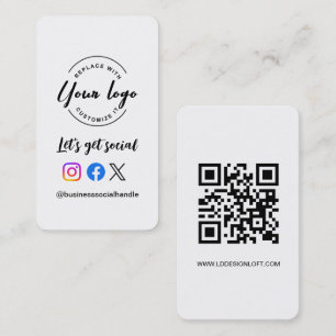 Låt oss bli sociala QR-kod webbplats Anpassad logo Visitkort