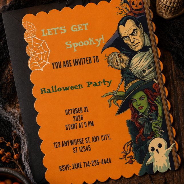 Låt oss bli spöklik Halloweenfest  Inbjudningar (Skapare uppladdad)