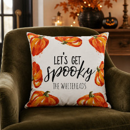 Låt oss bli spöklik Vattenfärgspumpa Halloween Kudde