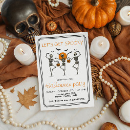 Låt oss bli spökrörande Skelett som dansar Hallowe Inbjudningar