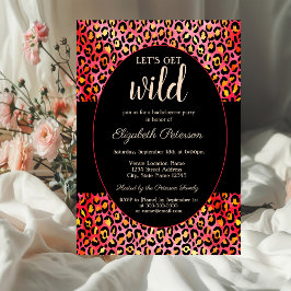 Låt oss bli vilda Leoprint Röd Bachelorette Inbjudningar