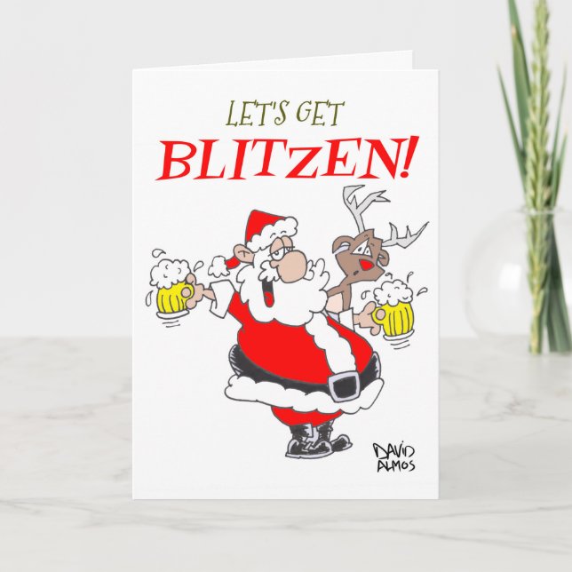 "Låt oss Blitzen" julhälsningskort Helgkort (Framsida)
