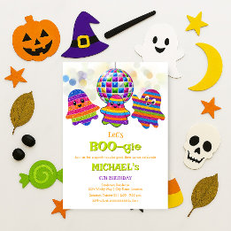 Låt oss BOO-gie Barn Disco Halloween Födelsedagsfe Inbjudningar
