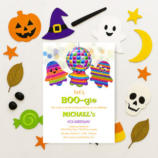 Låt oss BOO-gie Barn Disco Halloween Födelsedagsfe Inbjudningar