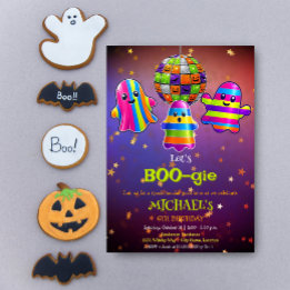 Låt oss BOO-gie Barn Disco Halloween Födelsedagsfe Inbjudningar