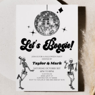 Låt oss Boogie! Disco Boll Skeletons Halloween fes Inbjudningar