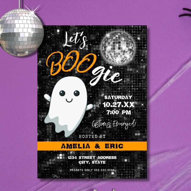 Låt oss BOOgie Disco Halloween fest Inbjudningar (Skapare uppladdad)
