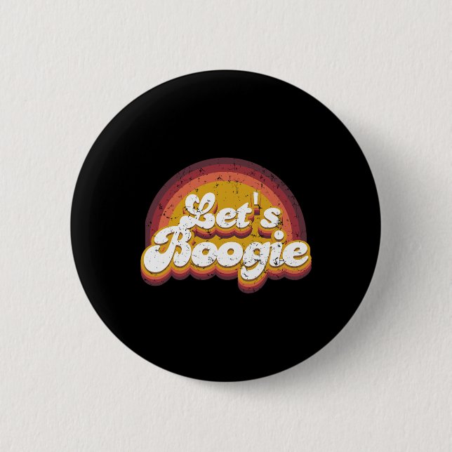 Låt oss Boogie Kidcore Aesthetic Retro Rainbow Dan Knapp (Framsida)