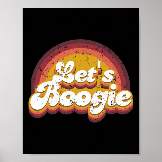 Låt oss Boogie Kidcore Aesthetic Retro Rainbow Dan Poster (Framsidan)