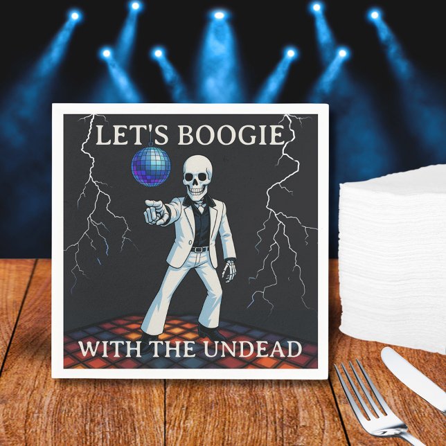 Låt oss Boogie med Odödan Disco Halloween fest Pappersservett (Let's Boogie With The Undead Disco Halloween Party Napkins)