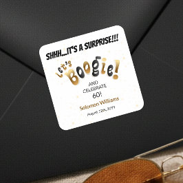 Låt oss Boogie Överraskning 60-årsdag Kuvertförseg Fyrkantigt Klistermärke