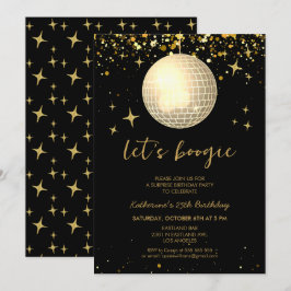 Låt oss Boogie Retro Disco Boll Glitter födelsedag Kort