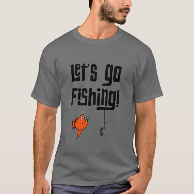 Låt oss börja fiska! t-shirt (Framsida)