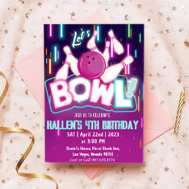 Låt oss Bowl Bowling Födelsedagsfest Inbjudningar