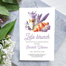 Låt oss brunch Birthday Watercolor Lila