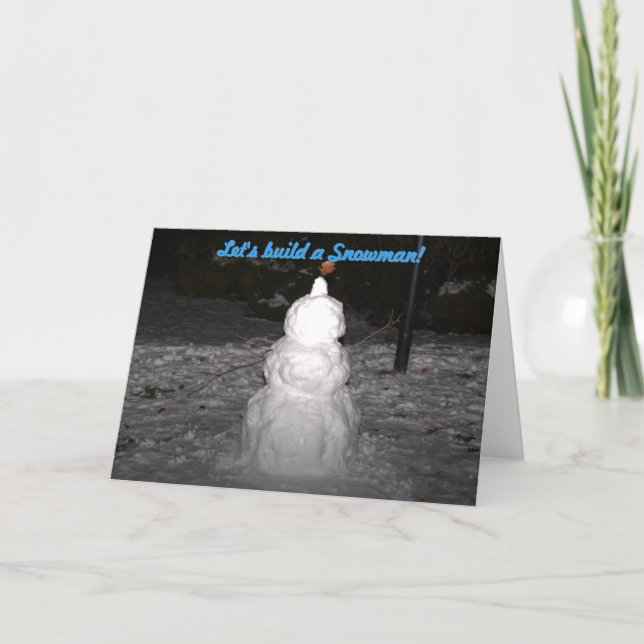 Låt oss Bygg ett julkort för Snögubbe Helgkort (Framsida)