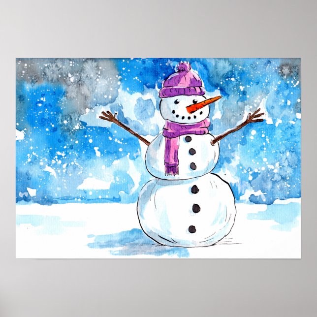 Låt oss bygg Snögubbe Poster (Framsidan)
