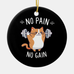 Låt oss bygga lite muskler! Gymtid! Julgransprydnad Keramik