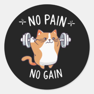 Låt oss bygga lite muskler! Gymtid! Runt Klistermärke