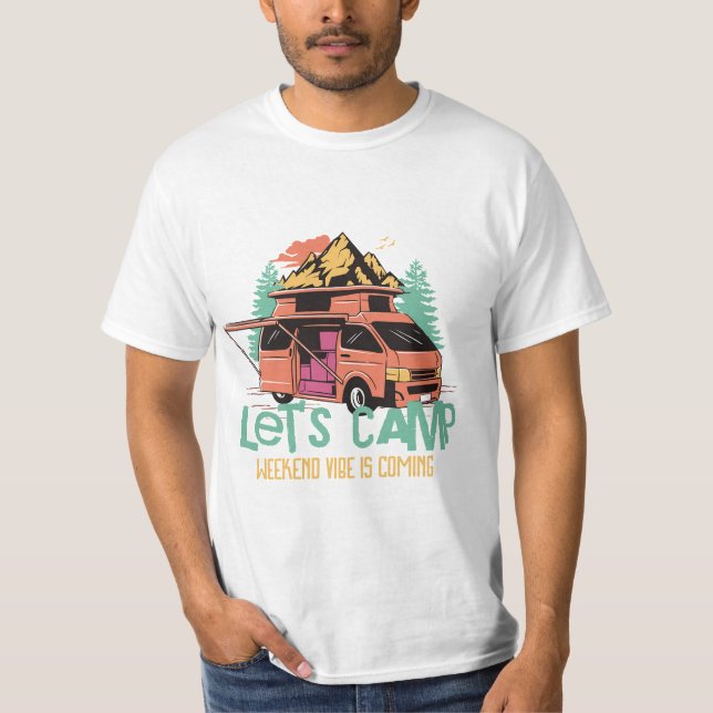 LÅT OSS CAMP helg vibes T Shirt (Framsida)