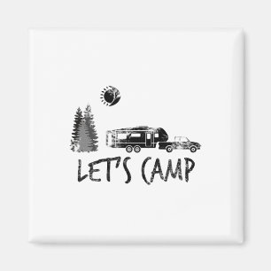 Låt oss Campa Tröja Camping Camper 5th Hjul Rv Sem Magnet