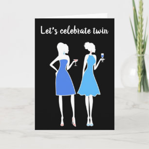 LÅT OSS CELEBRAT VÅRT **50 BIRTHDAY’ TWIN'S CARD KORT