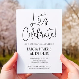 Låt oss Celebrate Avslappnad Backyard Bröllop Inbjudningar