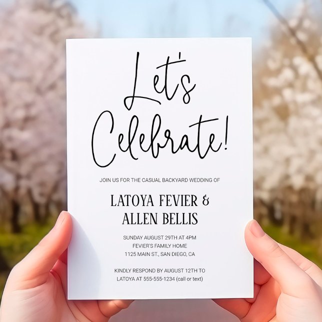 Låt oss Celebrate Avslappnad Backyard Bröllop Inbjudningar (Skapare uppladdad)