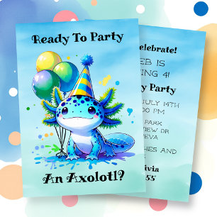 Låt oss Celebrate Axolotl Boy Födelsedagsfest