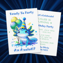 Låt oss Celebrate Axolotl Boy Födelsedagsfest