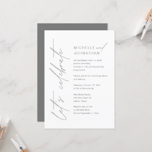Låt oss Celebrate, Bröllop Elopement Middagen Part Inbjudningar