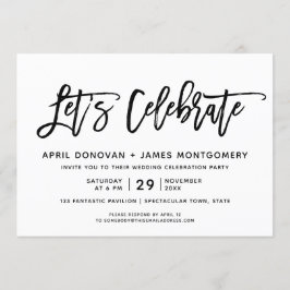 Låt oss Celebrate Brush Typography Bröllop Inbjudningar