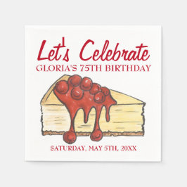 Låt oss Celebrate Cherry Cheesecake Dessert Birthd Pappersservett