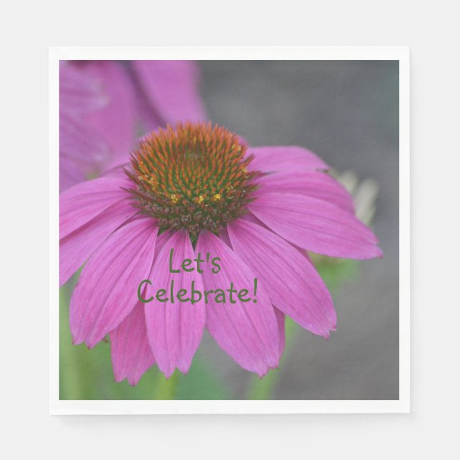 Låt oss Celebrate Cone Flower Pappersservett (Framsidan)