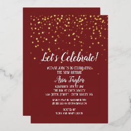 Låt oss Celebrate Confetti på Burgundy Party Guld