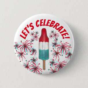 Låt oss Celebrate den 4 juli Rocket Pop Fireworks Knapp