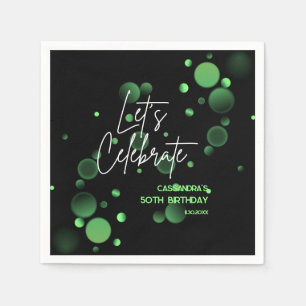Låt oss Celebrate Grönt Bokeh Gradient Birthday Pappersservett