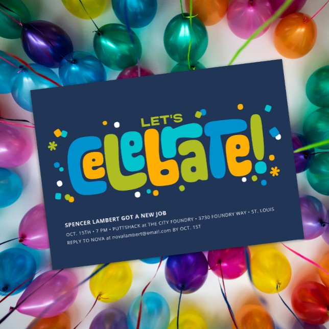 Låt oss Celebrate! Gruppinbjudan Inbjudningar (Let's Celebrate! Party Invitation)