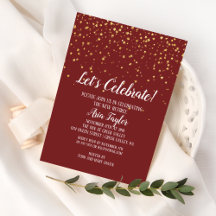 Låt oss Celebrate Guld confetti på Burgundy Party