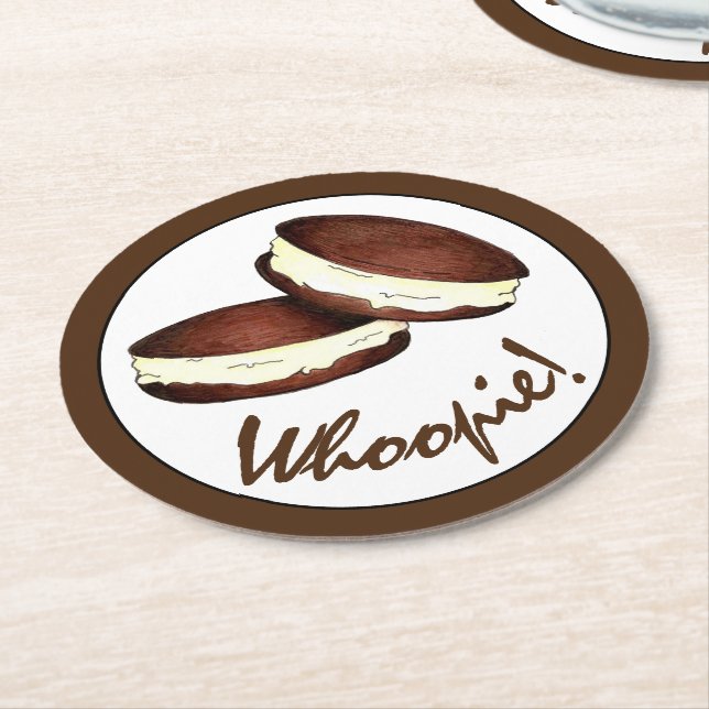 Låt oss Celebrate! Hela Paj Födelsedagsfest Underlägg Papper Rund (Vinklad)