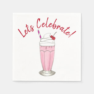 Låt oss Celebrate Party Birthday Ice Cream Milksha Pappersservett