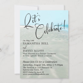 Låt oss Celebrate Rippled Sand Aqua Vatten QR-kod Inbjudningar